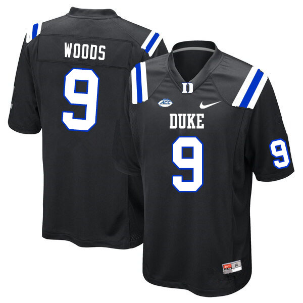 Duke Blue Devils #9 J'Marick Woods College Football Jerseys Sale-Black